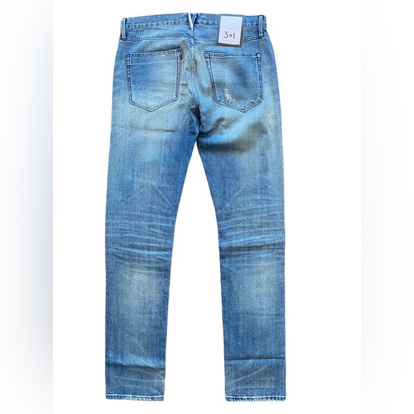 3x1 Men’s M5 Selvedge Slim Straight Leg Jean Distressed NWT - Picture 5 of 9